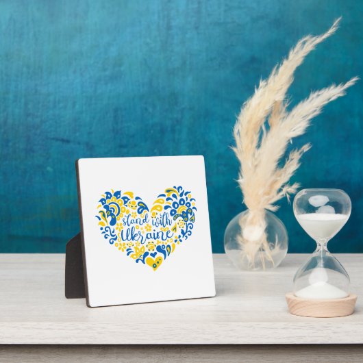 ウクライナのレタリングとハート フォトプラーク (インサイチュ)