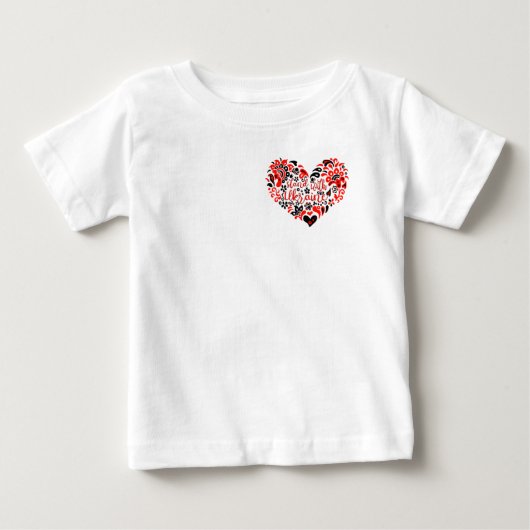 ウクライナのレタリングとハート ベビーTシャツ (正面)
