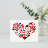 ウクライナのレタリングとハート ポストカード (スタンド正面)