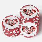 ウクライナのレタリングとハート ポーカーチップ (積み重ね)