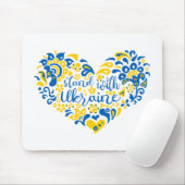 ウクライナのレタリングとハート マウスパッド (マウス)