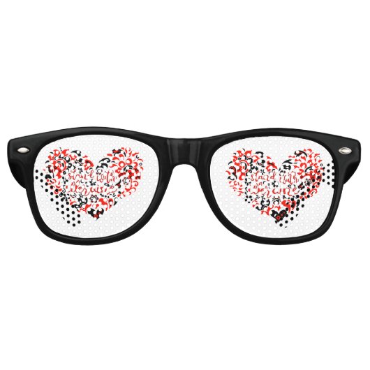 ウクライナのレタリングとハート レトロサングラス (正面)