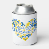 ウクライナのレタリングとハート 缶クーラー (缶正面)