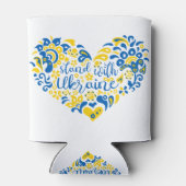 ウクライナのレタリングとハート 缶クーラー (裏面)