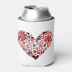 ウクライナのレタリングとハート 缶クーラー