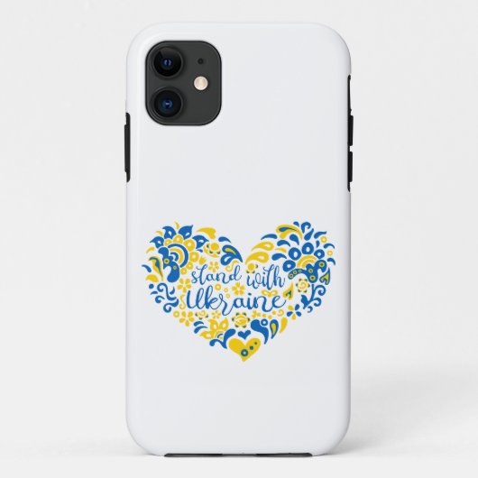 ウクライナのレタリングとハート Case-Mate iPhoneケース (裏面)