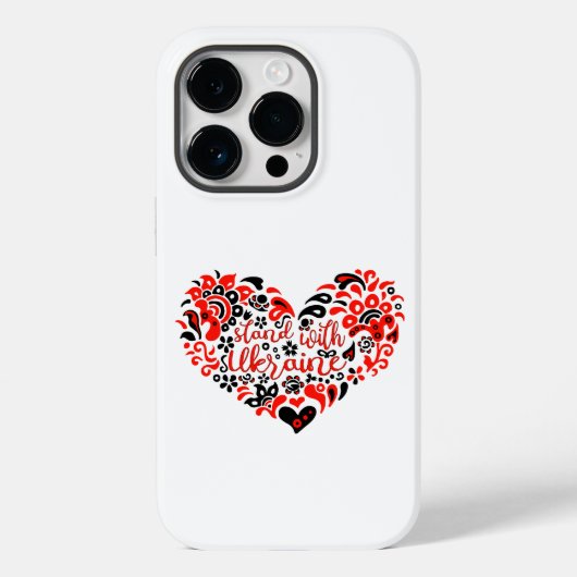 ウクライナのレタリングとハート Case-Mate iPhoneケース (裏面)