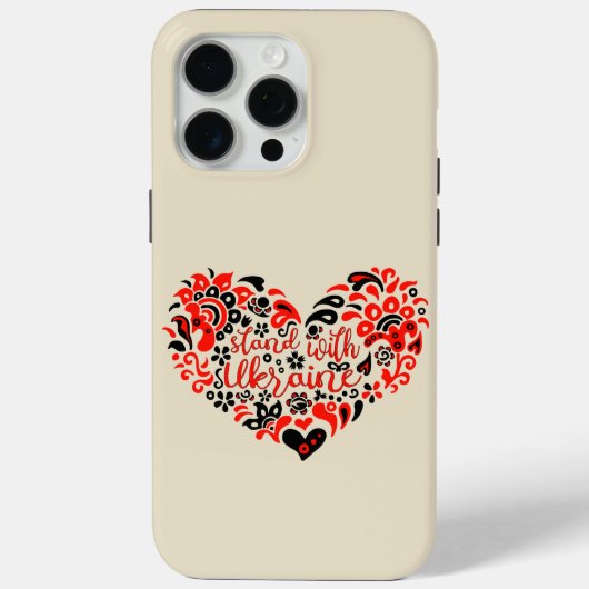 ウクライナのレタリングとハート Case-Mate iPhoneケース (裏面)