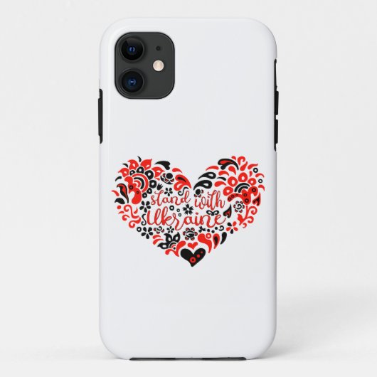 ウクライナのレタリングとハート Case-Mate iPhoneケース (裏面)