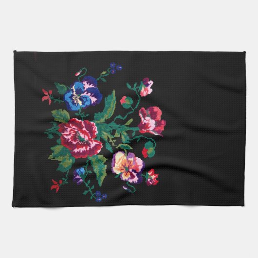 ウクライナの伝統的なヴシュヴァンカ民族芸術パターン キッチンタオル (横)