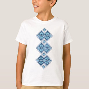 ウクライナの刺繍の青のvyshyvanka tシャツ