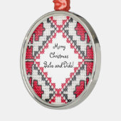 ウクライナの刺繍 メタルオーナメント (左)