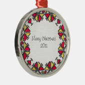 ウクライナの刺繍 メタルオーナメント (右)