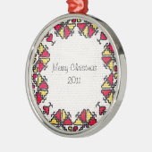 ウクライナの刺繍 メタルオーナメント (左)