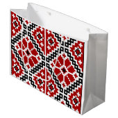 ウクライナの刺繍 ラージペーパーバッグ (正面アングル)