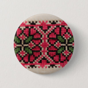 ウクライナの刺繍 缶バッジ