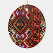 ウクライナの十字のステッチの刺繍のオーナメント セラミックオーナメント (左)