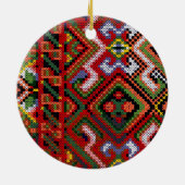 ウクライナの十字のステッチの刺繍のオーナメント セラミックオーナメント (裏面)