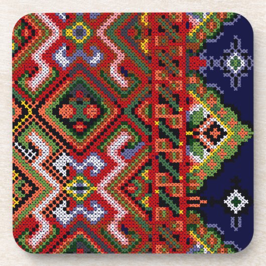 ウクライナの十字のステッチの刺繍のコルクのコースター6 P コースター (正面)