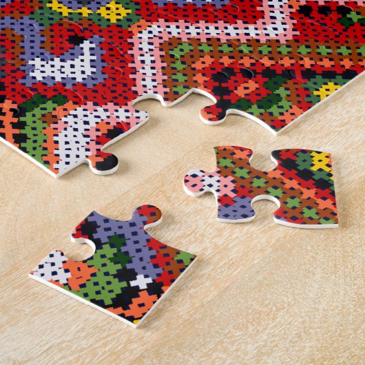 ウクライナの十字のステッチの刺繍のジグソーパズル ジグソーパズル (側面)