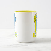 ウクライナの反抗的な拳サイン ツートーンマグカップ (中央)