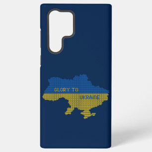 ウクライナの国地図の編み物 テキスト Glory to Ukraine Samsung Galaxy S22 Ultraケース