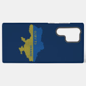 ウクライナの国地図の編み物 テキスト Glory to Ukraine Samsung Galaxyケース (裏面横)
