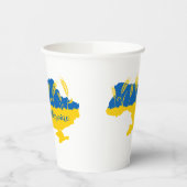 ウクライナの国旗と小麦の穂 紙コップ (左)
