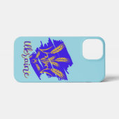 ウクライナの国産シンボルのトリズブで、小麦の耳で作られる iPhoneケース (裏面横)