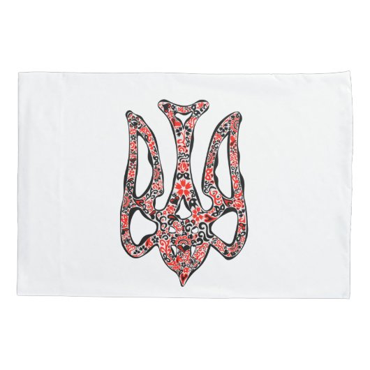 ウクライナの国章のトリズブ様式化 枕カバー (裏面)