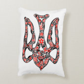 ウクライナの国章トリデントtryzub様式化 アクセントクッション (裏面(縦))