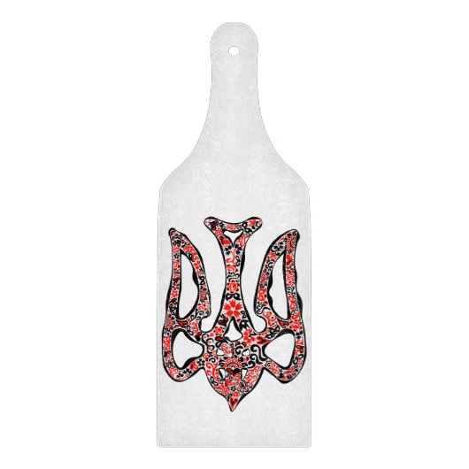 ウクライナの国章トリデントtryzub様式化 カッティングボード (正面)