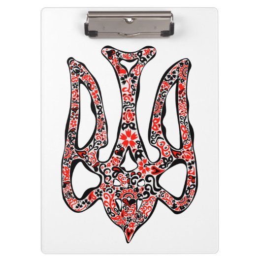 ウクライナの国章トリデントtryzub様式化 クリップボード (正面)