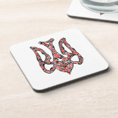 ウクライナの国章トリデントtryzub様式化 コースター (左側)