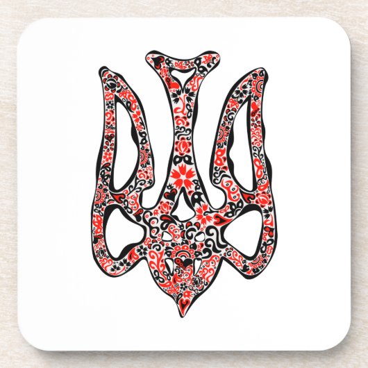 ウクライナの国章トリデントtryzub様式化 コースター (正面)