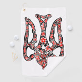 ウクライナの国章トリデントtryzub様式化 ゴルフタオル (インサイチュ)