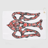 ウクライナの国章トリデントtryzub様式化 ゴルフタオル (横)