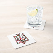 ウクライナの国章トリデントtryzub様式化 スクエアペーパーコースター (インサイチュ)