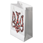 ウクライナの国章トリデントtryzub様式化 スモールペーパーバッグ (正面アングル)