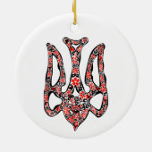 ウクライナの国章トリデントtryzub様式化 セラミックオーナメント (裏面)