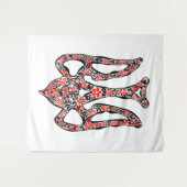 ウクライナの国章トリデントtryzub様式化 タペストリー (正面(横))