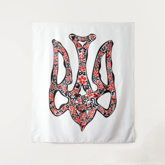 ウクライナの国章トリデントtryzub様式化 タペストリー (正面)