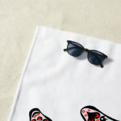 ウクライナの国章トリデントtryzub様式化 ビーチタオル (インサイチュ)