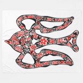 ウクライナの国章トリデントtryzub様式化 フリースブランケット (正面(横))