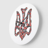 ウクライナの国章トリデントtryzub様式化 ラージ壁時計 (傾斜)