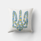 ウクライナの国章トリデントtryzub民族的な クッション (裏面)