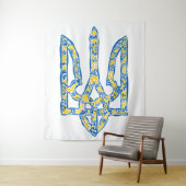 ウクライナの国章トリデントtryzub民族的な タペストリー (インサイチュ)