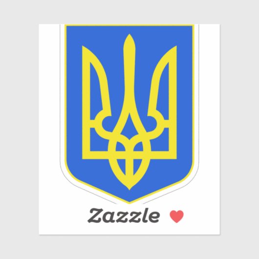 ウクライナの国章　黄金の三叉戟　美術 シール (シート)