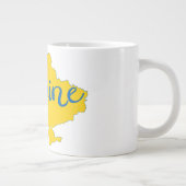 ウクライナの地図とレタリング ジャンボコーヒーマグカップ (右)