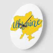 ウクライナの地図とレタリング  ラージ壁時計 (傾斜)